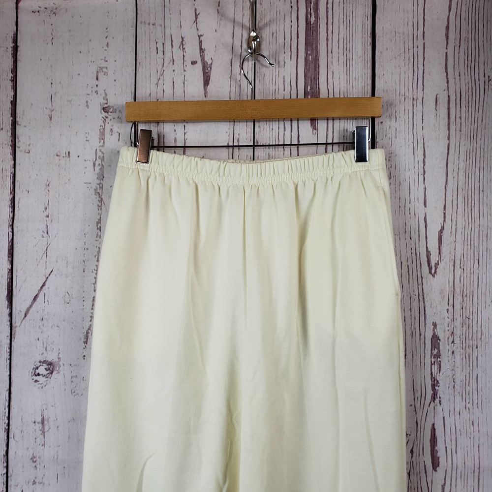 Aileen Casual Pants Womens Size Large Pull On Stretch Waist Cotton Off White